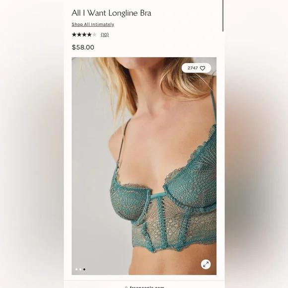 Intimately by Free People All I Want Longline Bra - Picture 2 of 6